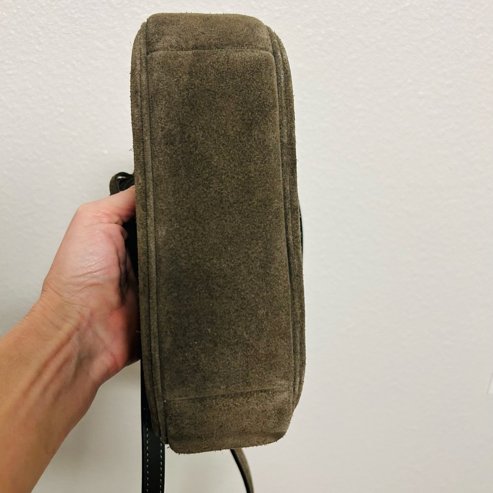 Coach Army Green Suede Satchel Crossbody Bag NWT - Picture 6 of 6